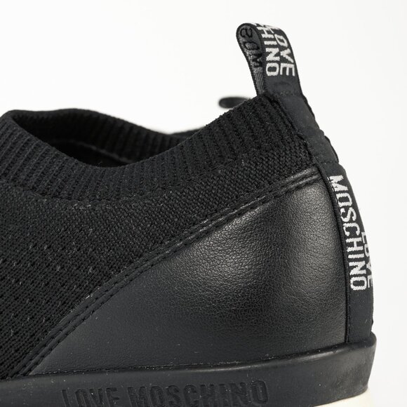 Love Moschino Black Love & Peace Slip-On Knit Sneakers - Picture 11 of 12